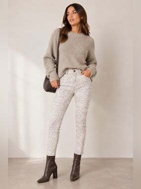 ARITZIA Denim Forum The Lola High Rise Skinny Crop Jeans Snake Print 24